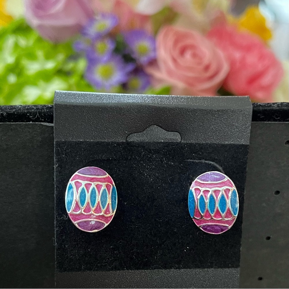 Easter Egg Enamel Post Earrings